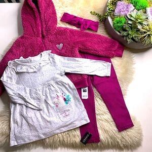 New toddler girl four piece casual outfit 12 to 18 months set